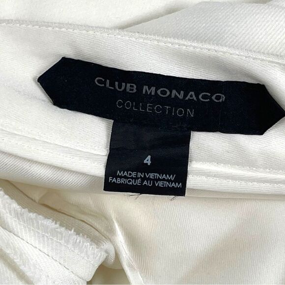Club Monaco Collection Mid Rise Slim Fit White Trouser Pants Women’s Size 4 - Picture 3 of 10